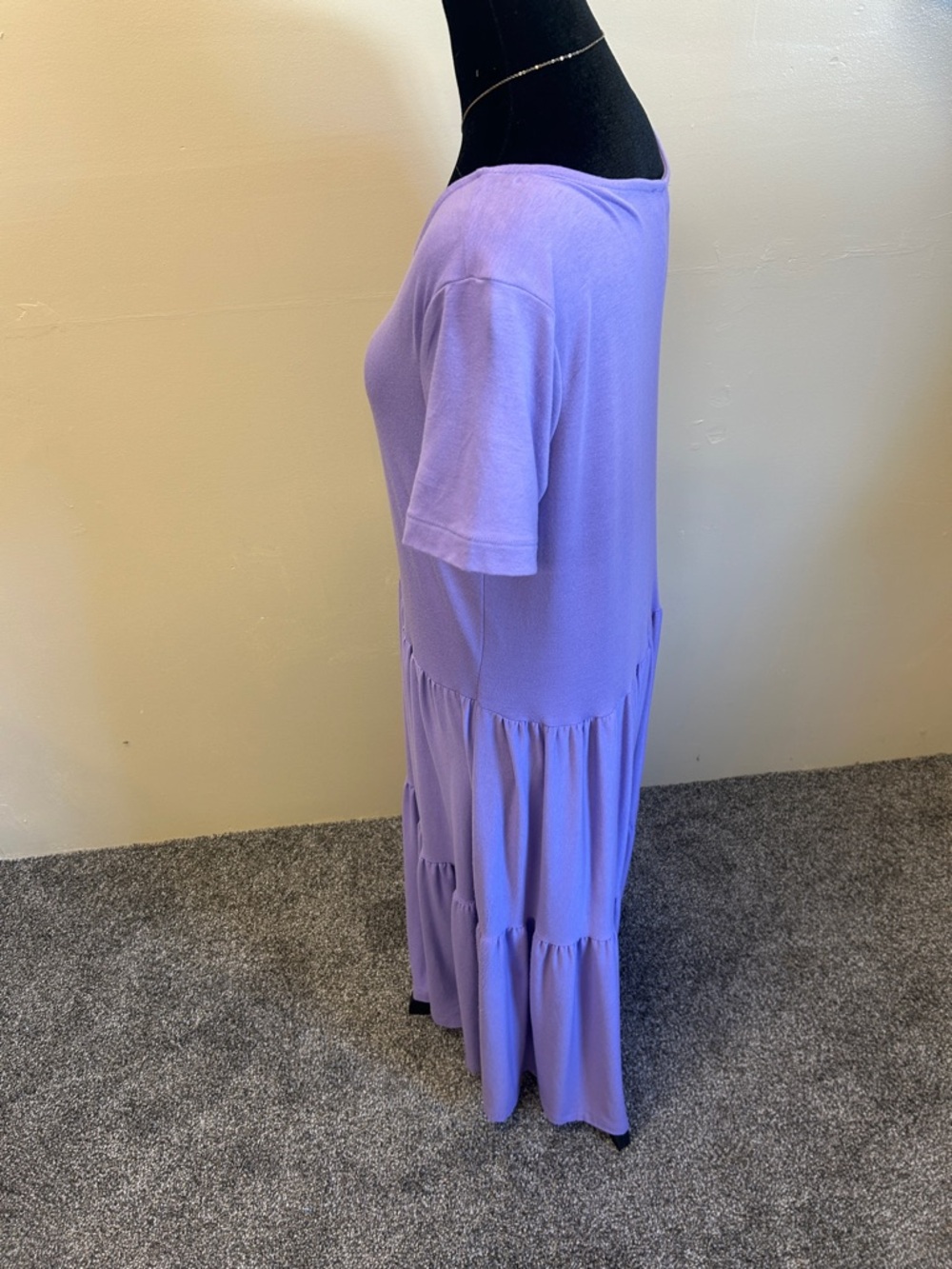 Zenana Outfitters Lavender Tiered Scoop Neck Maxi Dress - Picture 2 of 5